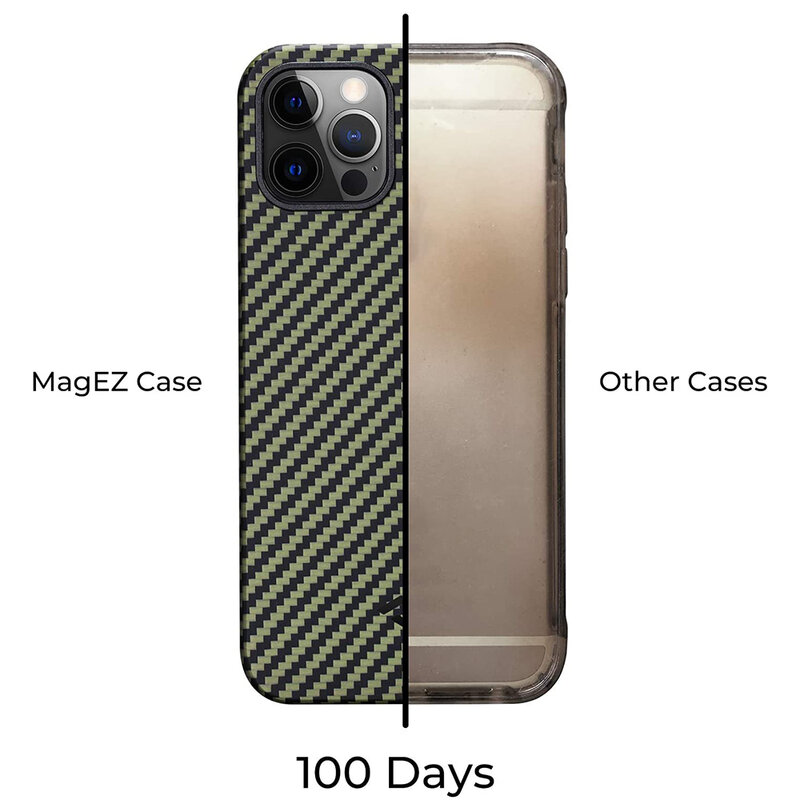 Husa iPhone 12 Pro Pitaka MagEZ, Negru/Galben 