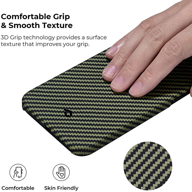 Husa iPhone 12 Pro Pitaka MagEZ, Negru/Galben 