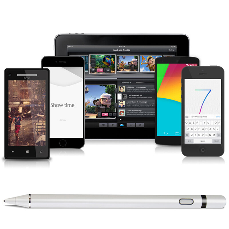 Stylus pen activ Techsuit, iOS, Android, cablu de incarcare Micro-USB, argintiu, JA05