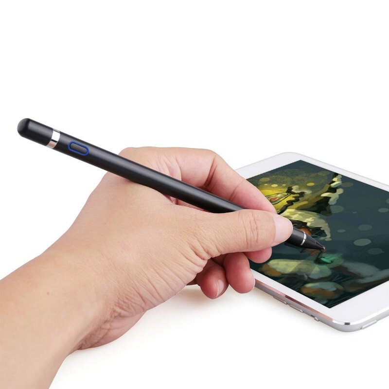 Stylus pen activ Techsuit, iOS, Android, cablu de incarcare Micro-USB, negru, JA05