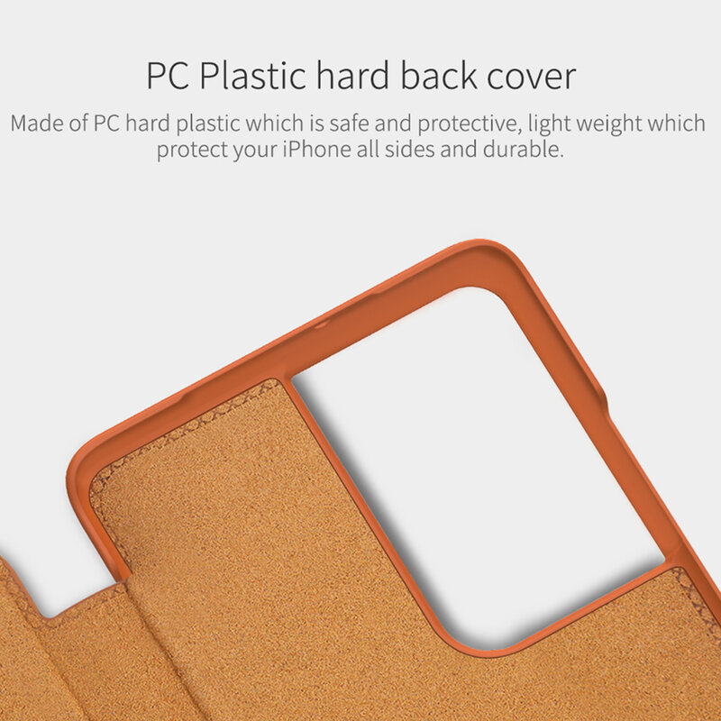 Husa Samsung Galaxy S21 Ultra 5G Nillkin QIN Leather, rosu