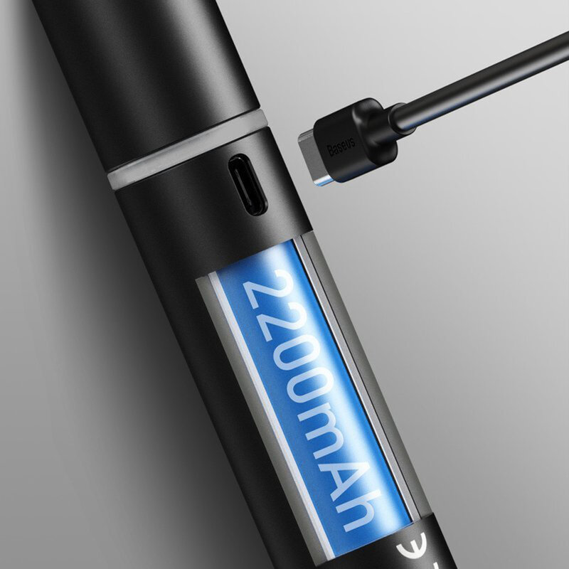 Ciocan urgenta parbriz auto Baseus, lanterna, aluminiu, gri, CRSFH-B0A