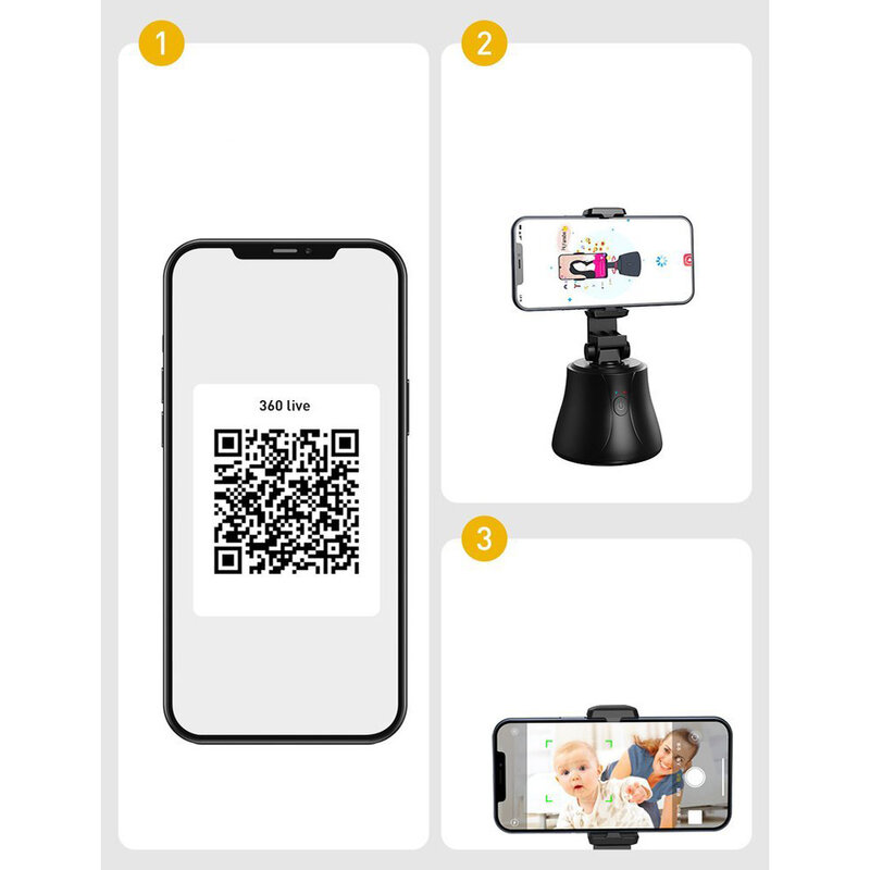 Gimbal Baseus, suport telefon birou 360°, YouTube, TikTok, negru, SUYT-B01