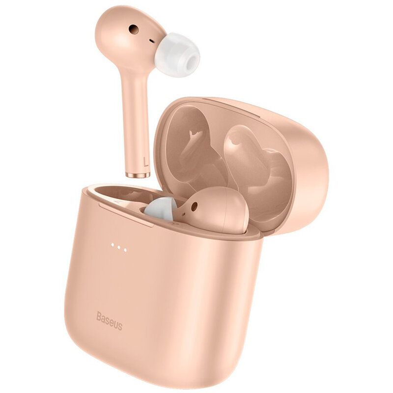 Casti in-ear wireless Baseus W06, TWS earbuds, Bluetooth, roz, NGW06-04