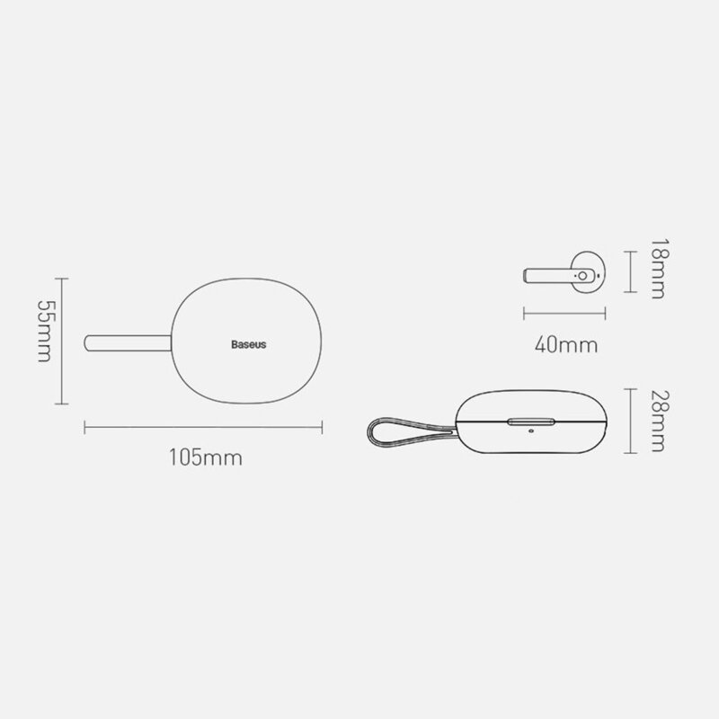 Casti in-ear wireless Baseus W05, TWS earbuds, Bluetooth, alb, NGW05-02