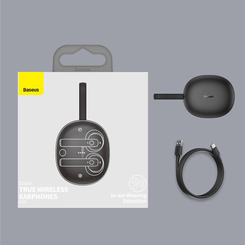 Casti in-ear wireless Baseus W05, TWS earbuds, Bluetooth, alb, NGW05-02