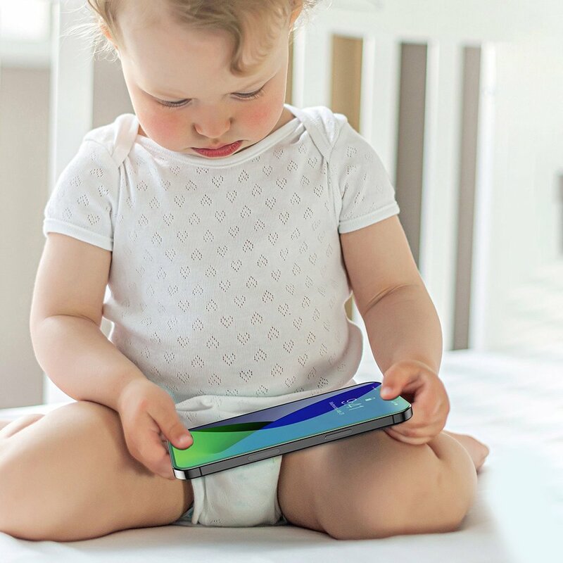 [Pachet 2x] Folie iPhone 12 Baseus Green Light, Clear, SGAPIPH61P-LP02