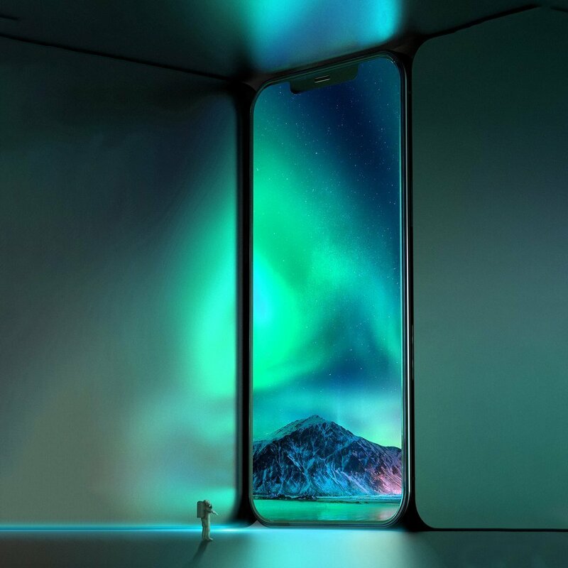 [Pachet 2x] Folie iPhone 12 Baseus Green Light, Clear, SGAPIPH61P-LP02