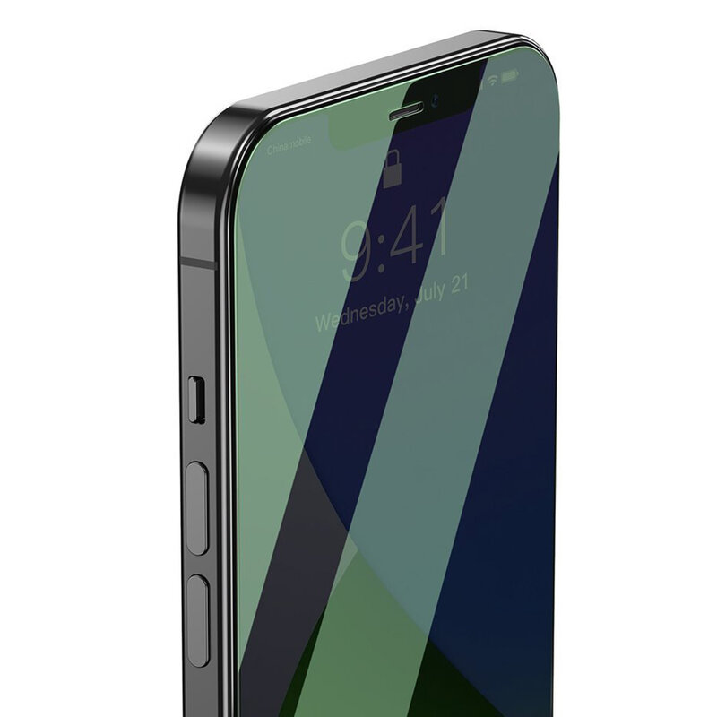 [Pachet 2x] Folie iPhone 12 mini Baseus Green Light, Clear, SGAPIPH54N-LP02