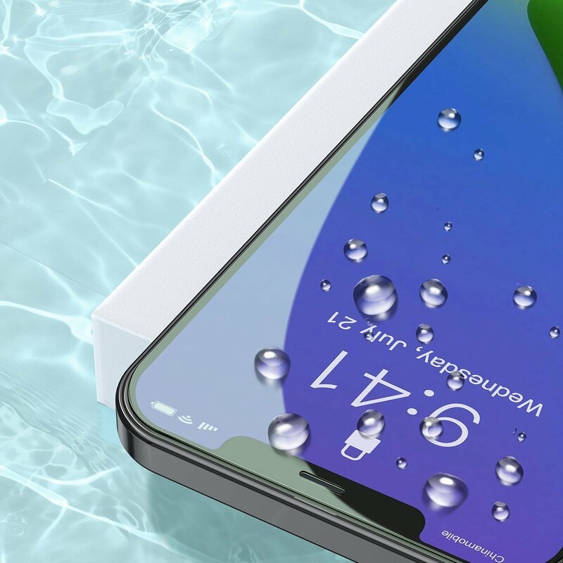 [Pachet 2x] Folie iPhone 12 mini Baseus Green Light, Clear, SGAPIPH54N-LP02