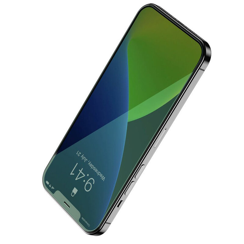 [Pachet 2x] Folie iPhone 12 Baseus Green Light, Clear, SGAPIPH61P-LQ02
