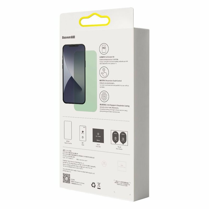 [Pachet 2x] Folie iPhone 12 Baseus Green Light, Clear, SGAPIPH61P-LQ02