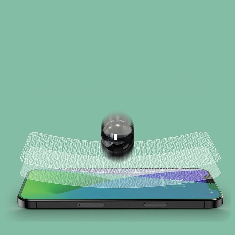 [Pachet 2x] Folie iPhone 12 Baseus Green Light, Clear, SGAPIPH61P-LQ02