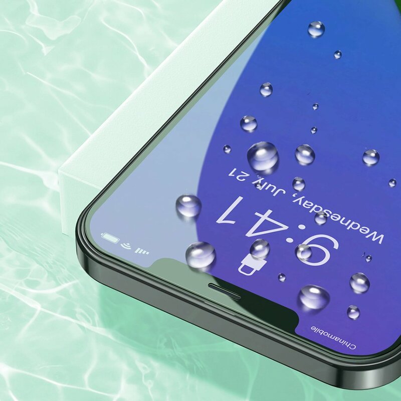 [Pachet 2x] Folie iPhone 12 Baseus Green Light, Clear, SGAPIPH61P-LQ02