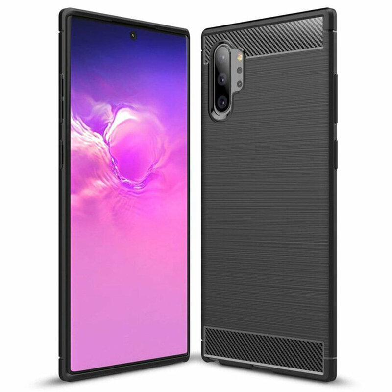 Husa Samsung Galaxy Note 10 Plus Techsuit Carbon Silicone, negru