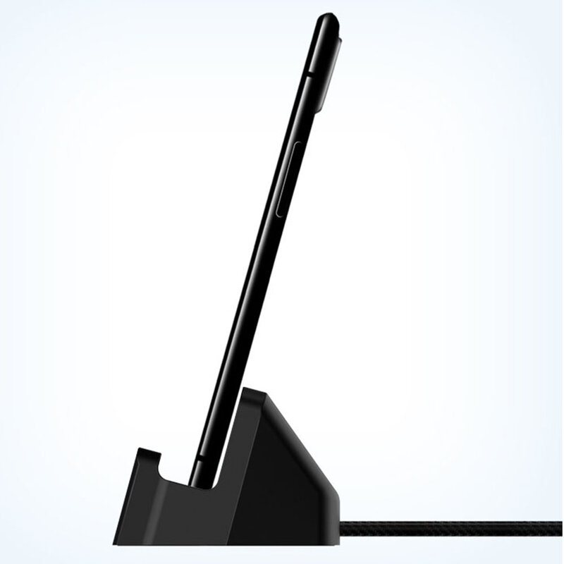 Suport telefon birou Mobster, stand incarcare Lightning, negru, MCD-10