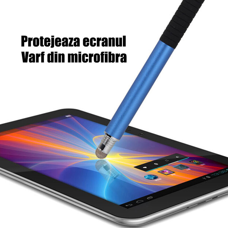 Stylus Pen Techsuit, 2in1 Universal, Android, iOS, Albastru Deschis, JC02