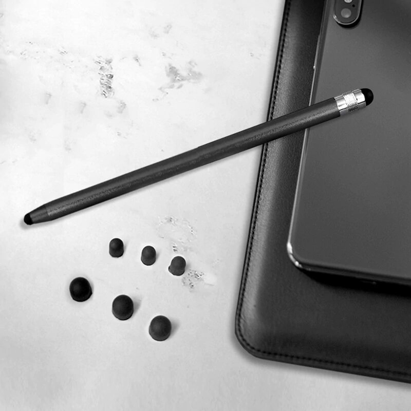 Stylus pen Techsuit, 2in1 universal, Android, iOS, aluminiu, negru, JC01