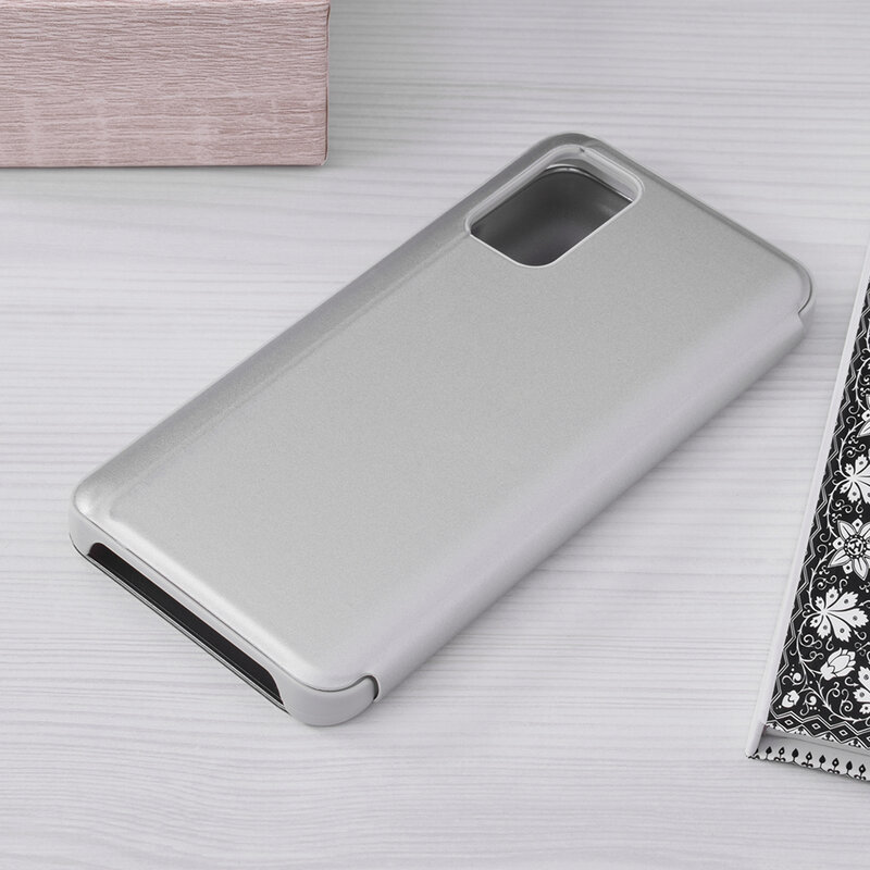 Husa Xiaomi Poco M3 Flip Standing Cover - Argintiu