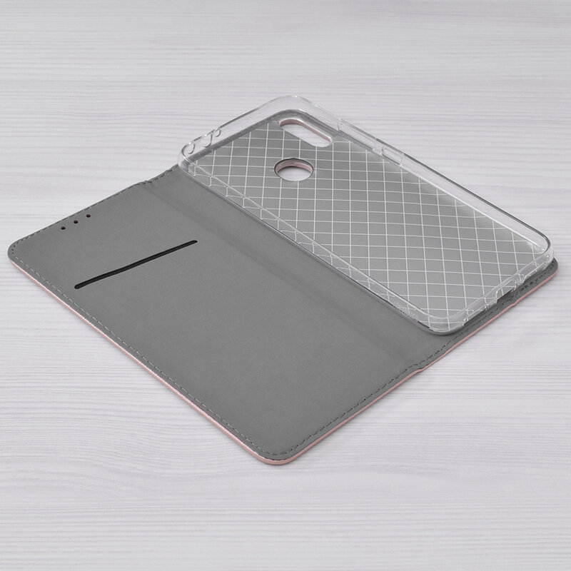 Husa Smart Book Xiaomi Redmi Note 7 Flip Auriu