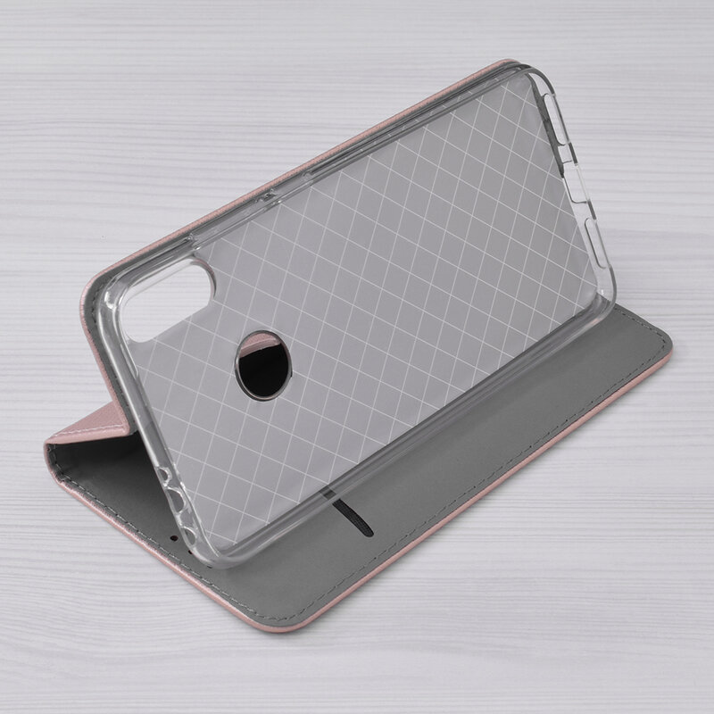 Husa Smart Book Xiaomi Redmi Note 7 Flip Auriu