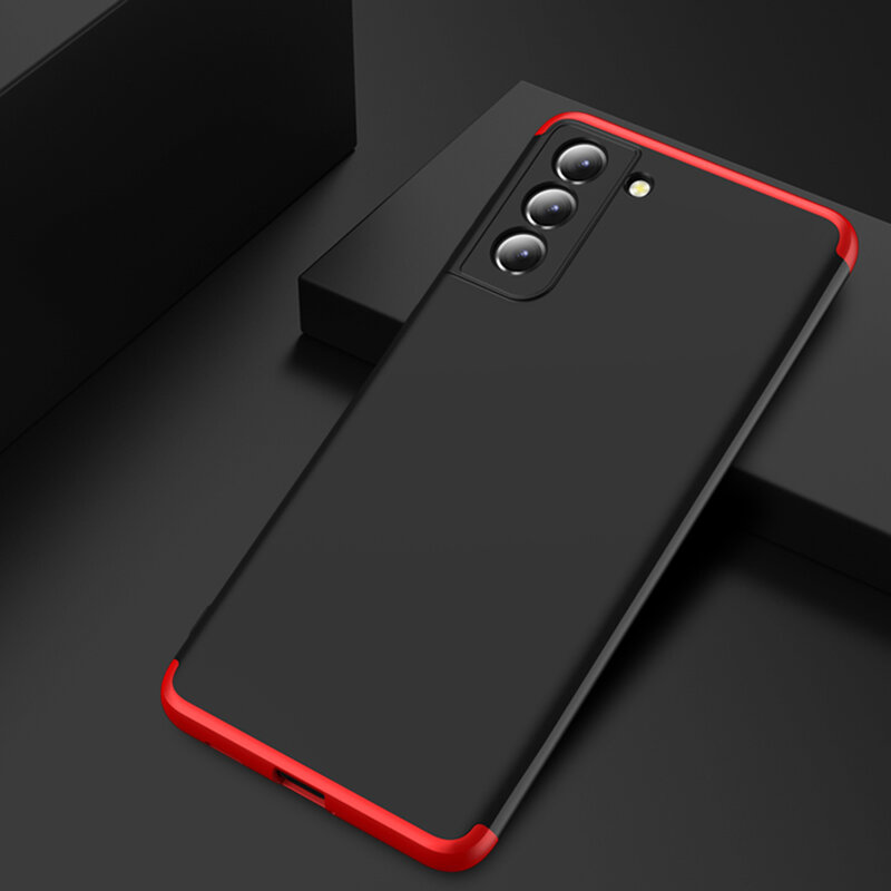 [Pachet 360°] Husa + Folie Samsung Galaxy S21 5G GKK Original - Negru