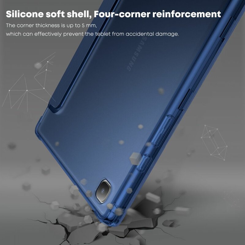 Husa Samsung Galaxy Tab A7 10.4 2020 T500/T505 Infiland Smart Stand - Albastru