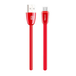 Cablu de date 1M Recci Jelly RCM-S100 USB to Micro-USB Fast Charging - Red