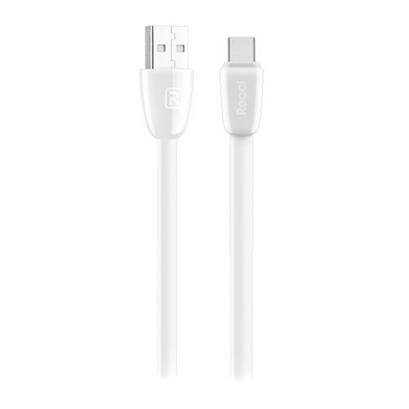 Cablu de date 1M Recci Jelly RCT-S100 USB to Type-C Fast Charging - White