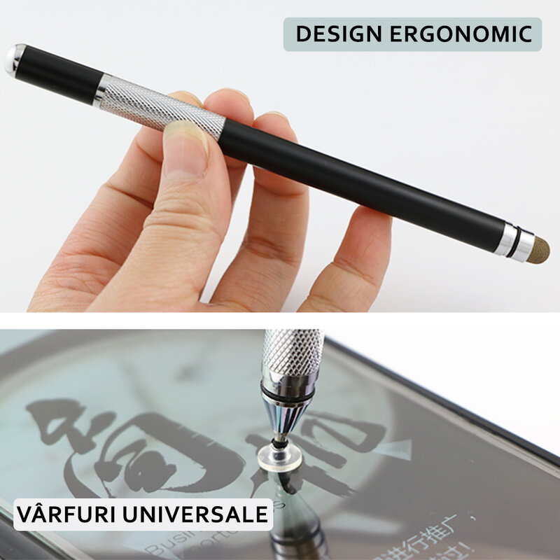 Stylus Pen Techsuit, Universal, Android, iOS, Aluminiu, Alb, JC03