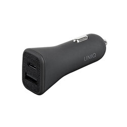 Incarcator Auto Uniq Votra Duo P30 Fast Charging Type-C PD3.0 18W USB-A 2.4A - Negru