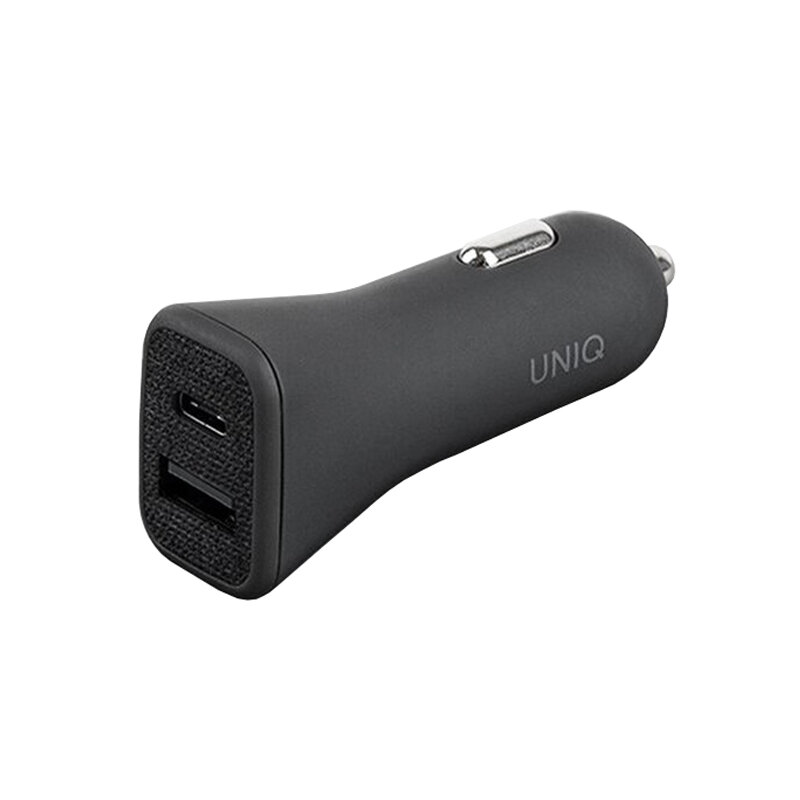 Incarcator Auto Uniq Votra Duo P30 Fast Charging Type-C PD3.0 18W USB-A 2.4A - Negru