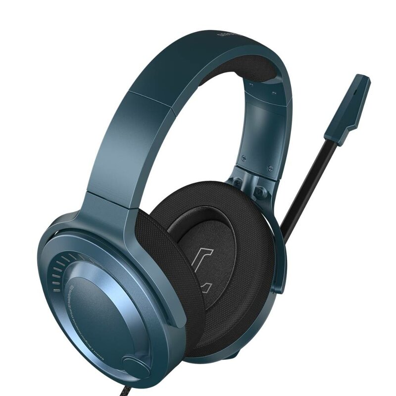 Casti gaming on-ear Baseus cu telecomanda si microfon, albastru, NGD05-03