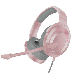 Casti gaming on-ear Baseus cu telecomanda si microfon, roz, NGD05-04
