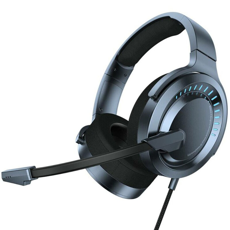 Casti gaming on-ear Baseus cu telecomanda si microfon, albastru, NGD05-03