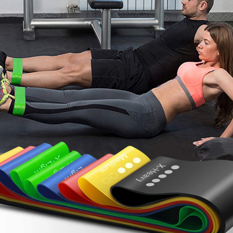 [Set 5x] Banda elastica fitness, kinetoterapie, exercitii, sport Techsuit