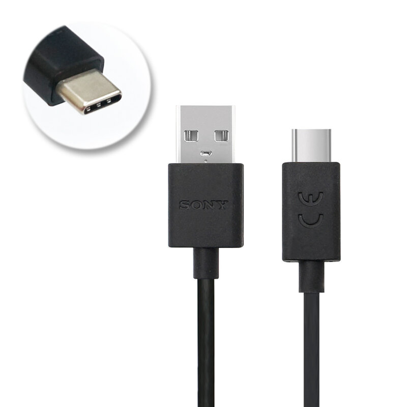 Cablu de date original Sony USB la Type-C, 3A, 1m, negru, bulk, UCB20