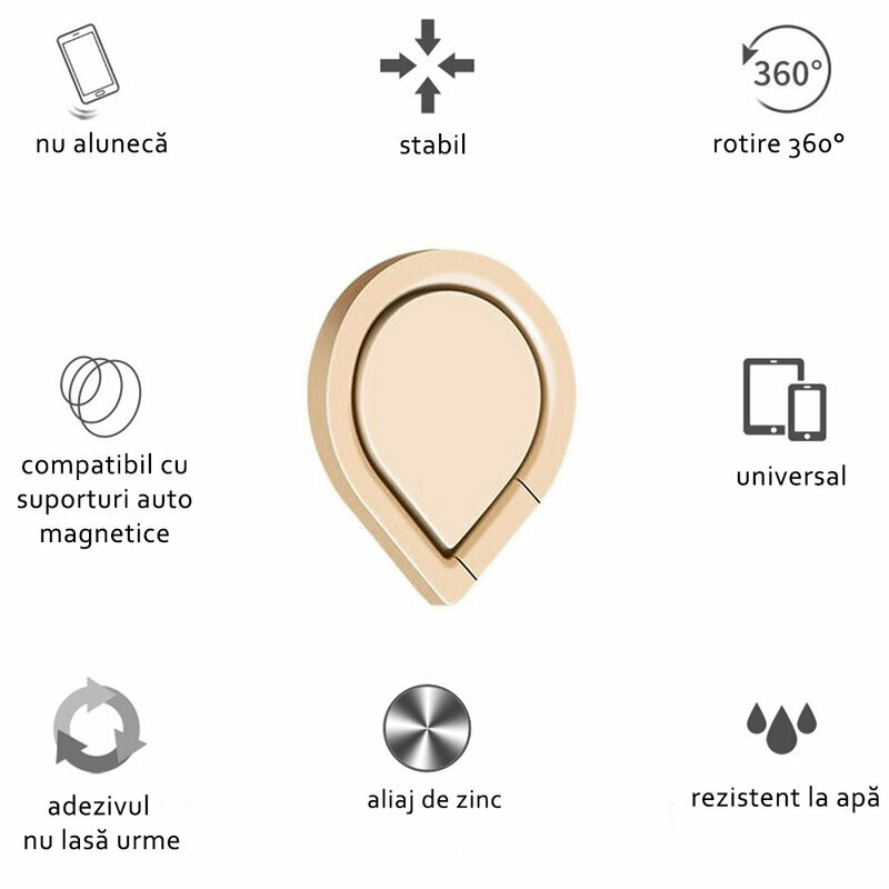 Suport Telefon/Tableta Water-Drop Ring Techsuit, auriu