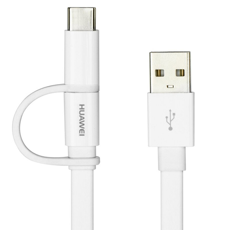 Cablu de date original Huawei USB laType-C, Micro-USB, 2A, 1.5m, alb, AP55S