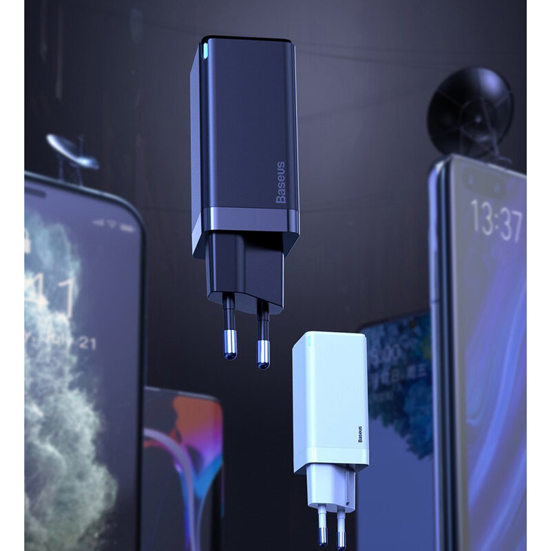 Incarcator priza Baseus USB, Type-C, cablu Type-C 1m, 45W, negru, CCGAN-Q01