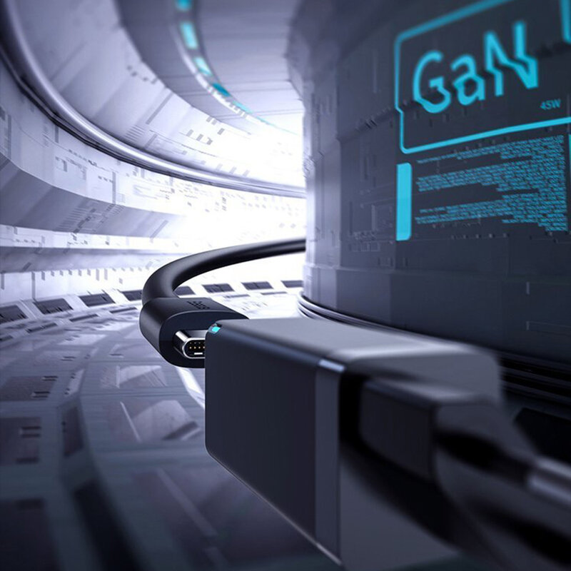 Incarcator priza Baseus USB, Type-C, cablu Type-C 1m, 45W, negru, CCGAN-Q01