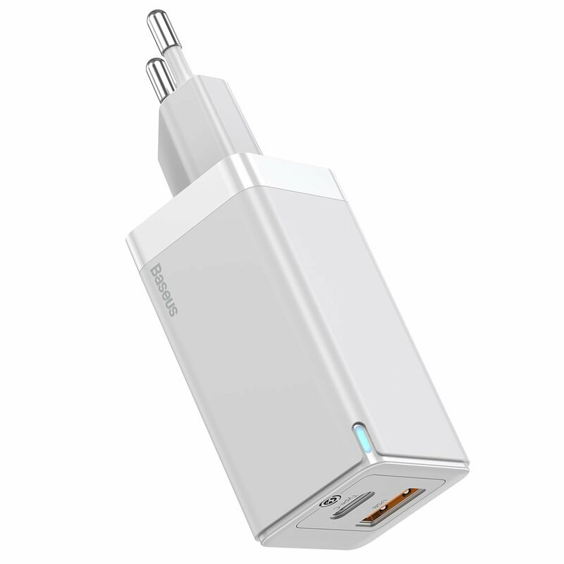 Incarcator priza Baseus USB, Type-C, cablu Type-C 1m, 45W, alb, CCGAN-Q02