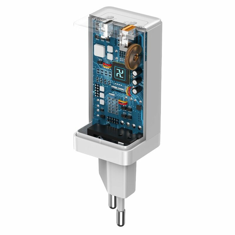 Incarcator priza Baseus USB, Type-C, cablu Type-C 1m, 45W, alb, CCGAN-Q02