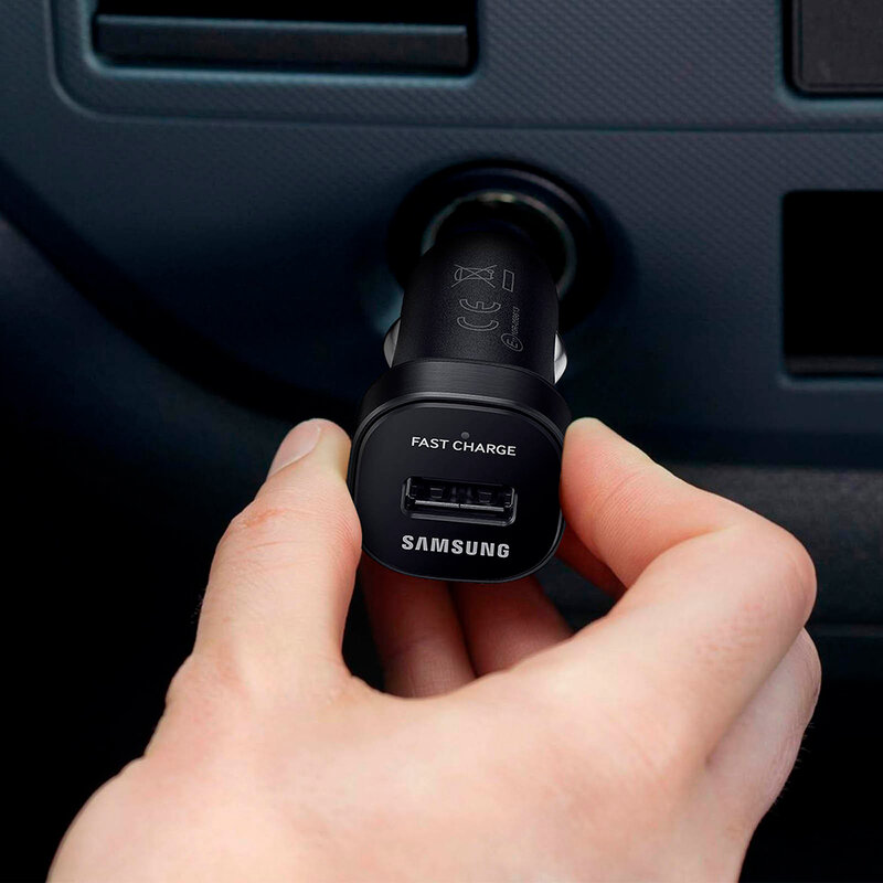 Incarcator auto original Samsung 1xUSB, 18W, Cablu de date Micro-USB, negru, EP-LN930