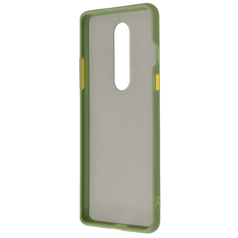 Husa OnePlus 8 Mobster Chroma Cu Butoane Si Margini Colorate - Verde Deschis