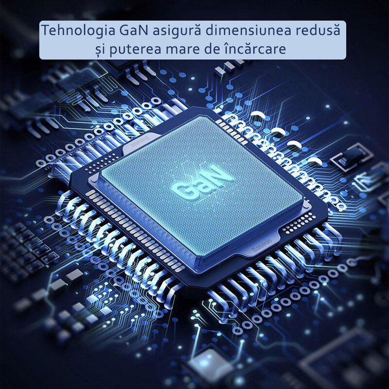 Incarcator priza Baseus USB, Type-C, cablu Type-C 1m, 45W, negru, CCGAN-Q01