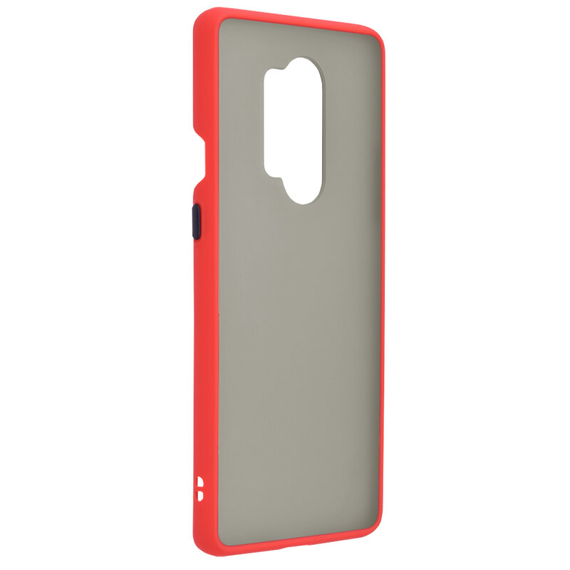 Husa OnePlus 8 Pro Mobster Chroma Cu Butoane Si Margini Colorate - Rosu