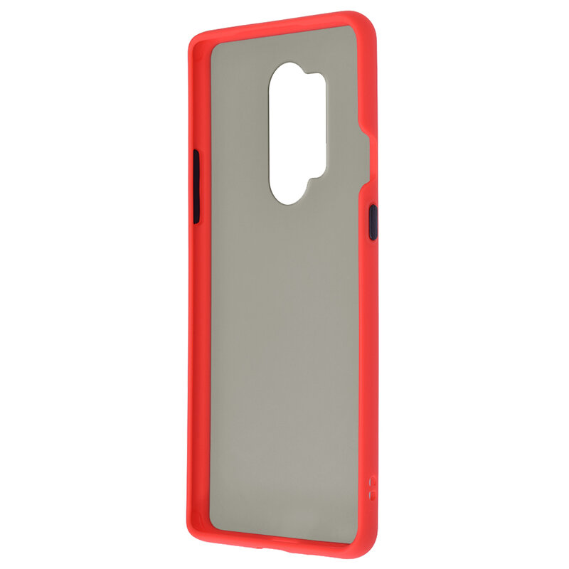 Husa OnePlus 8 Pro Mobster Chroma Cu Butoane Si Margini Colorate - Rosu