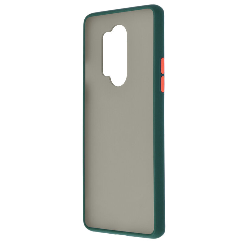 Husa OnePlus 8 Pro Mobster Chroma Cu Butoane Si Margini Colorate - Verde Inchis