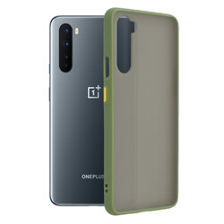 Husa OnePlus Nord 5G Mobster Chroma Cu Butoane Si Margini Colorate - Verde Deschis
